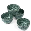 Antique Green Karakusa 5" Bowl Set At Miya
