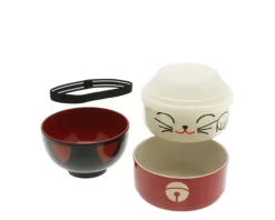 Bento Set Fortune Cat Red