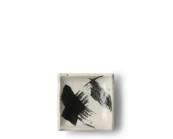 Black & White Brush Sauce Dish