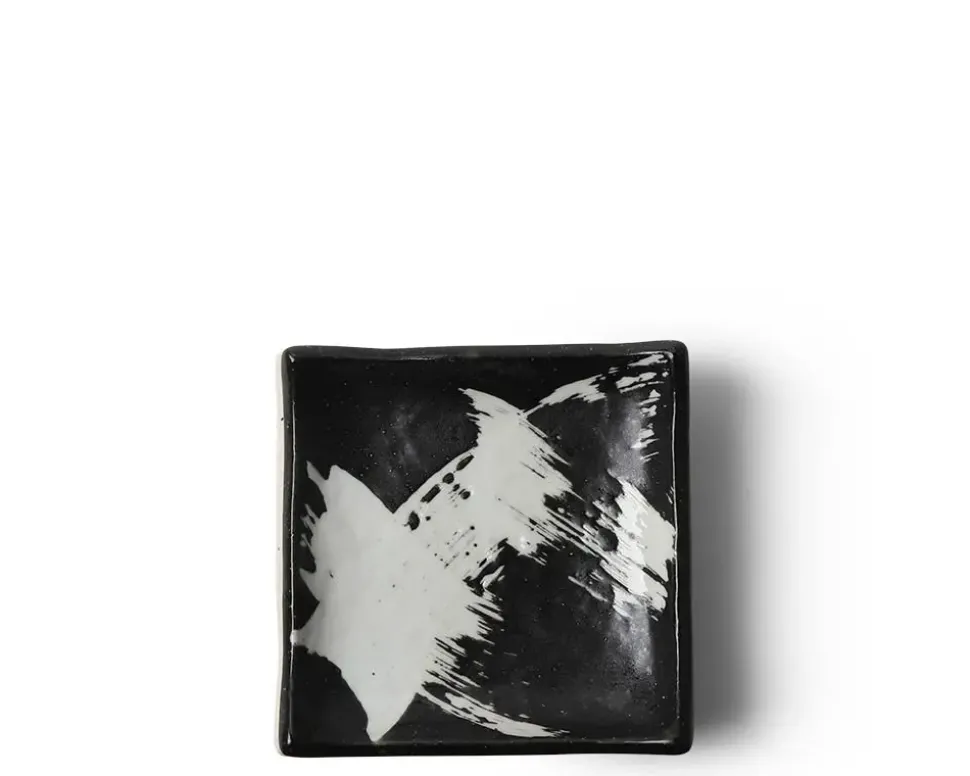 Black & White Brush Small Plate