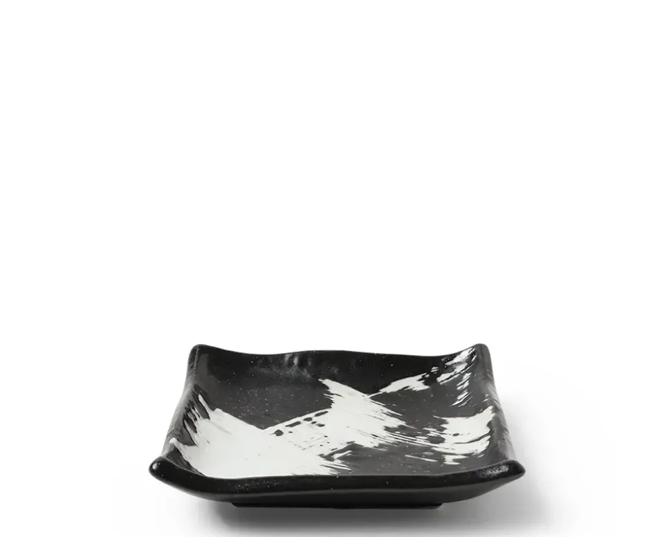 Black & White Brush Small Plate