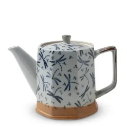 Blue Vintage Dragonflies Tea Pot