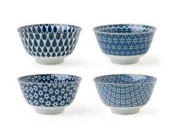 Blue & White 5" Bowl Set