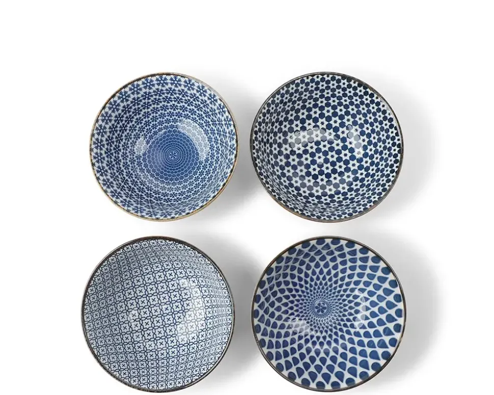 Blue & White 5.75" Bowl Set/4