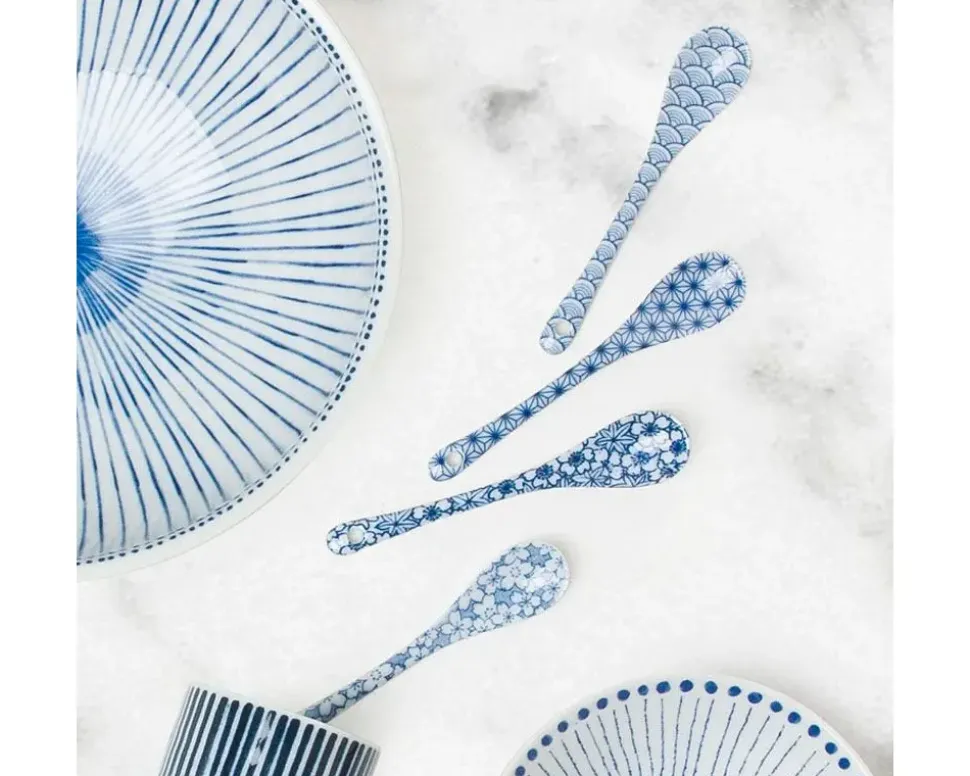 Blue & White Dessert Spoon Set