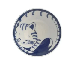 Bowl Rice Cat Blue Tabby 4-5/8