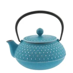 Cast Iron Teapot Turquoise Honeycomb 0.65L