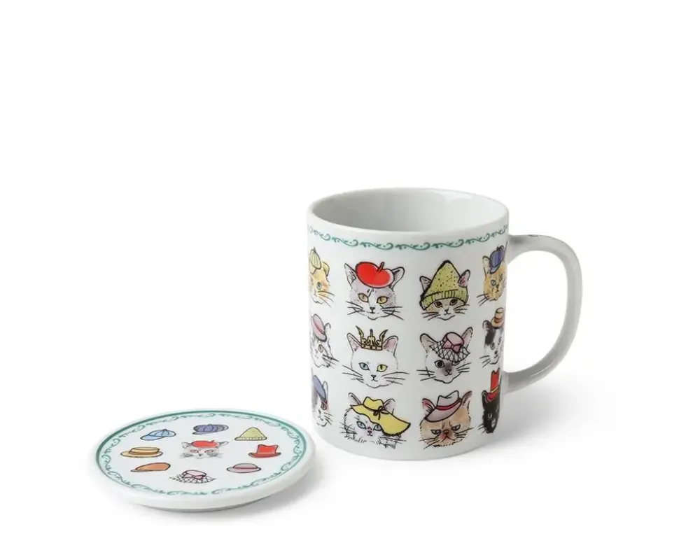 Cats In Hats Mug With Lid