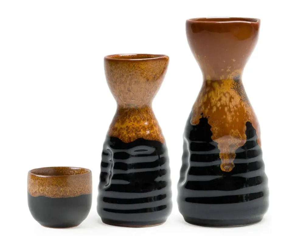 Golden Tenmoku 8 Oz. Sake Bottle