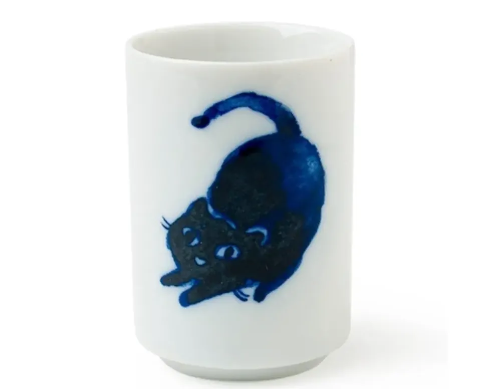 Midnight Blue Cat Cup Set