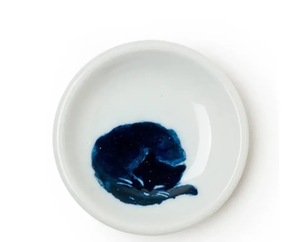 Midnight Blue Cat Dish Set