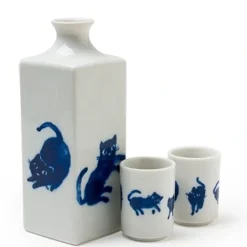 Midnight Blue Cat Sake Set