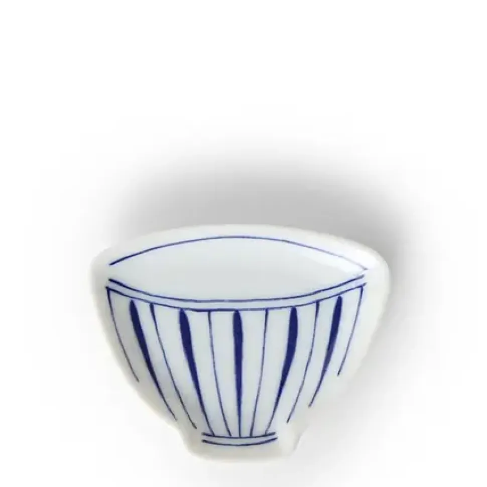 Mini Plate 3.75" Blue & White Teacup Stripe