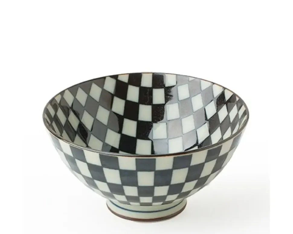 Retro Black & White 4.5" Rice Bowl Set