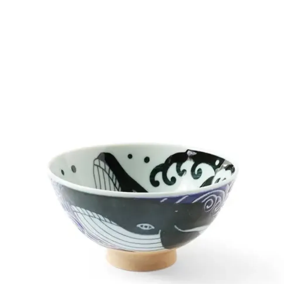 Rice Bowl Blue Whale Waves 5"