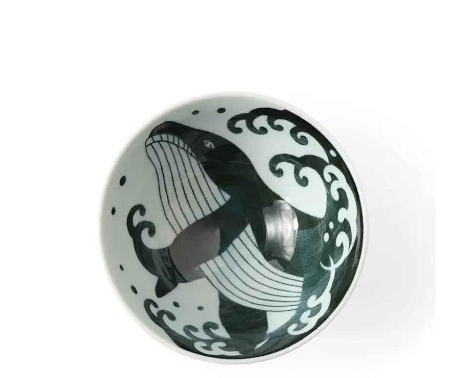Rice Bowl Blue Whale Waves 5"