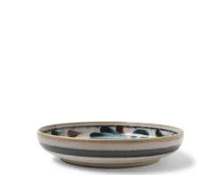 Rustic Blue Vines 7.75" Shallow Bowl