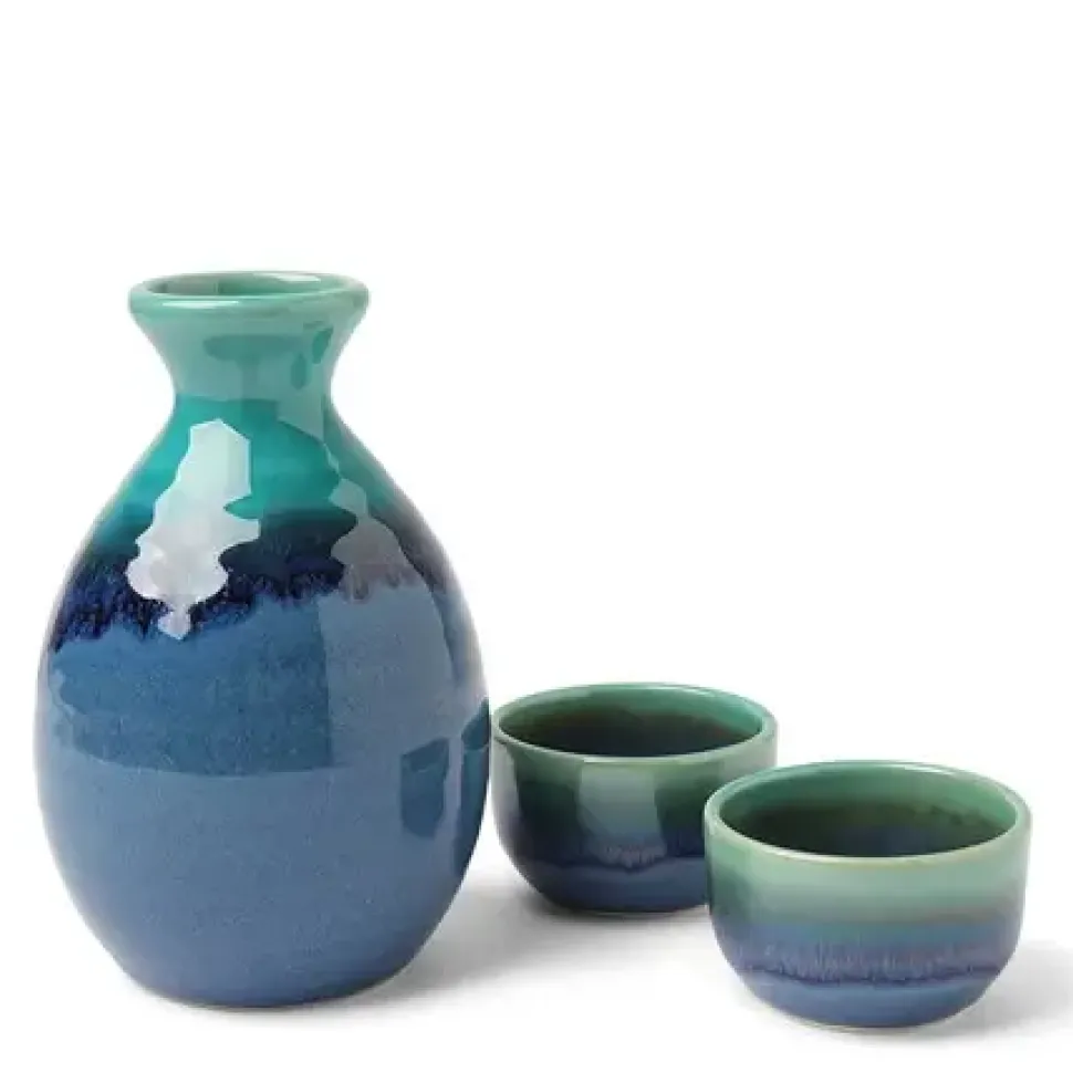 Sake Set Jade Ocean Blue