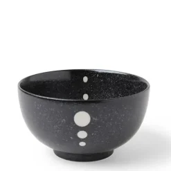 Satin Black White Dots 5-1/8" Bowl