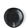 Satin Black White Dots Plate 5-1/4"