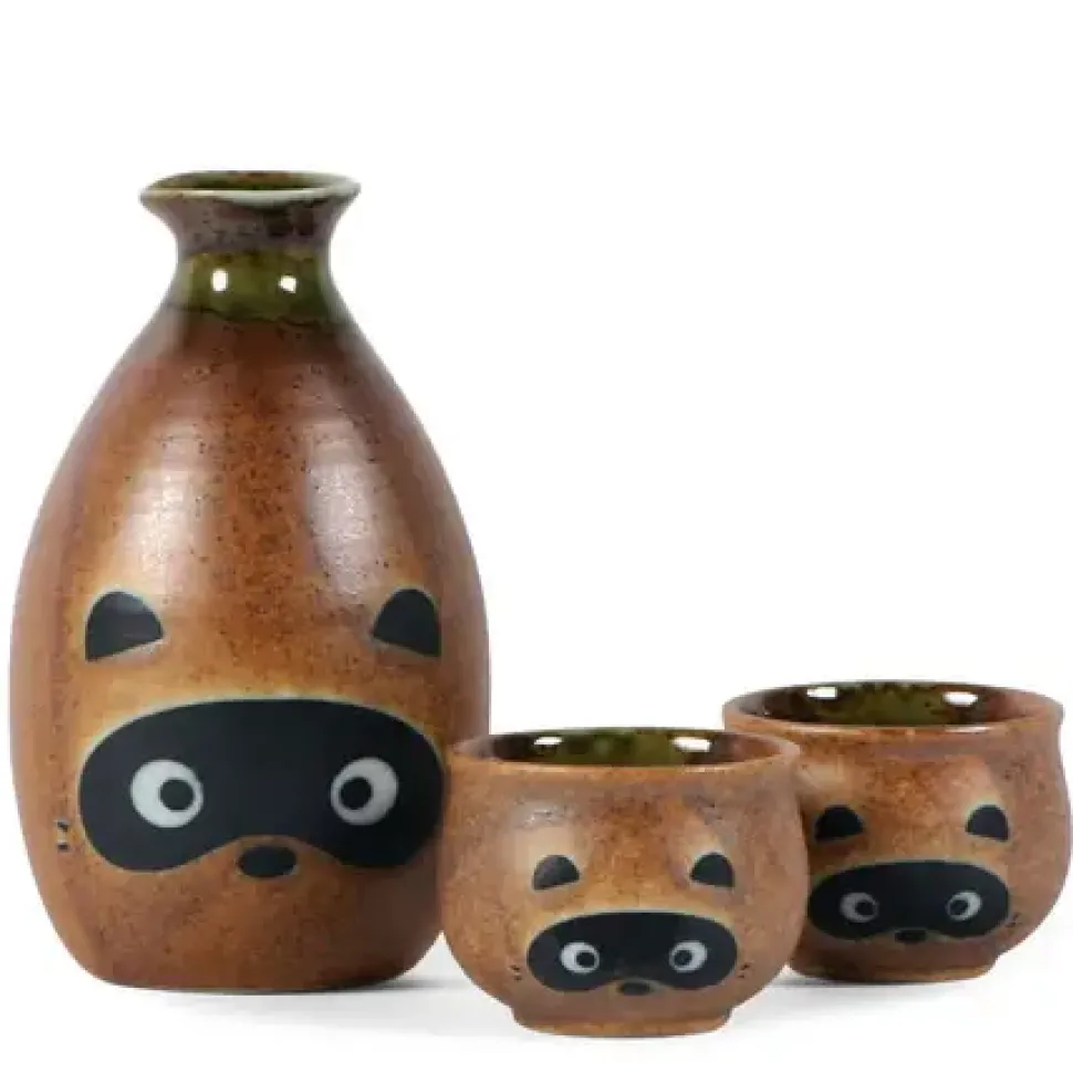 Tanuki Raccoon Sake Set