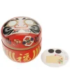 Tea Canister Red Daruma "Wishes"