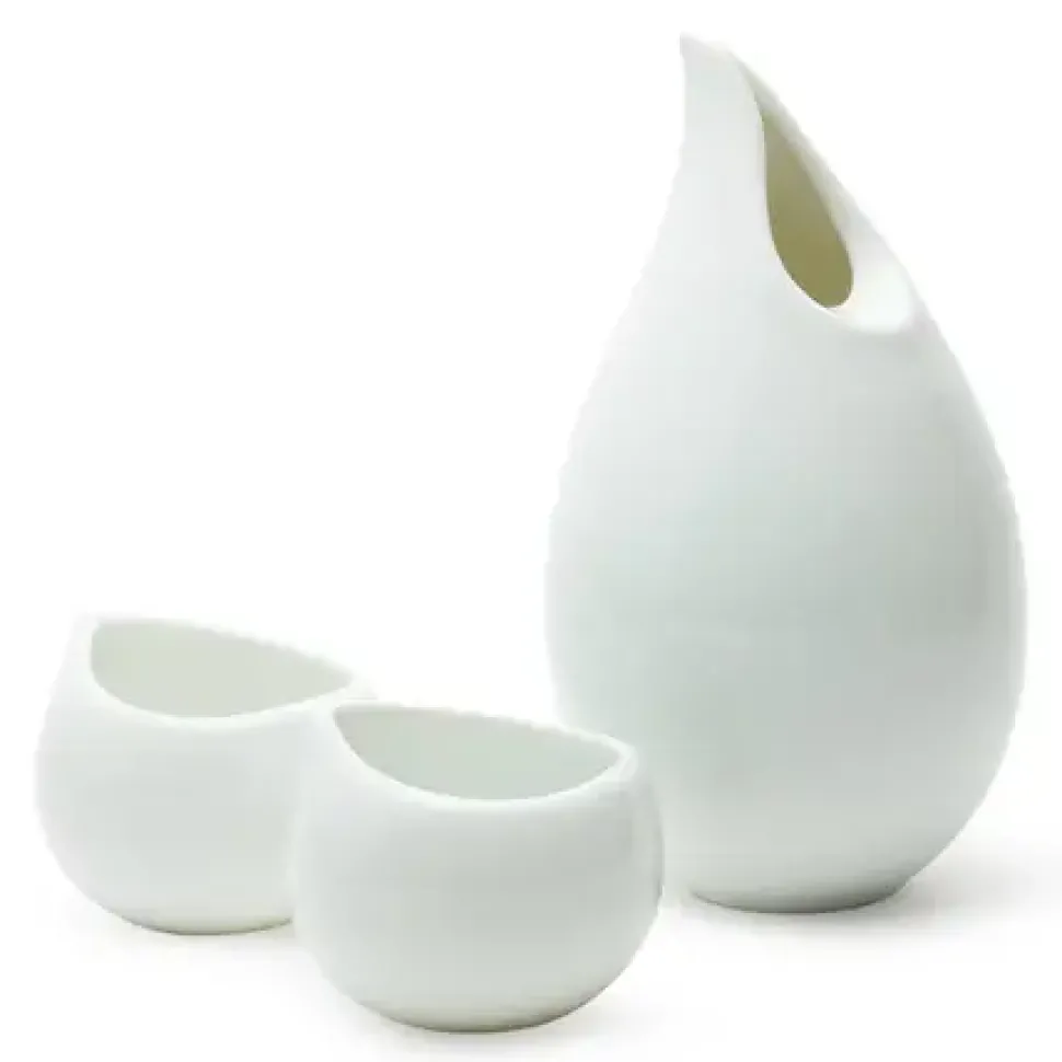 Tear Drop White Sake Set