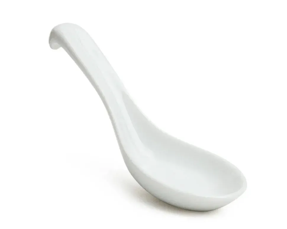 White Porcelain Soup Spoon With Stopper