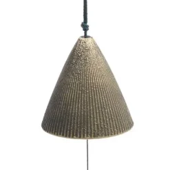 Wind Chime Cone Gold Ribbed 2"